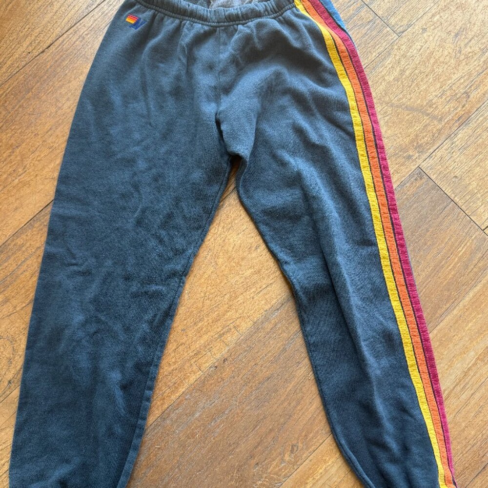 Aviator Nation charcoal 5 stripe sweatpants